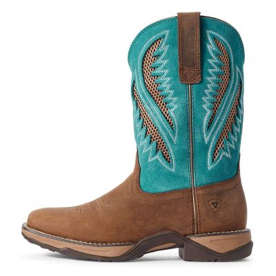 Ariat Anthem VentTEK - Western Laarzen Chocola / Turquoise Dames - 38954-323